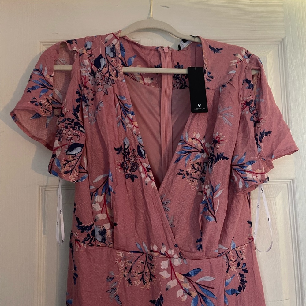 Lulus Fiorire Rose Floral Print Wrap Maxi Dress XL nwt no belt - Picture 14 of 15